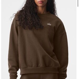 ALO Yoga Espresso Sweatshirt & Wide-Leg Lounge Set